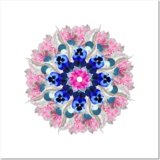 milky floral mandala Posters and Art